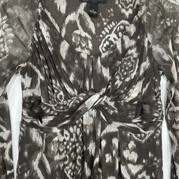 INC International Concepts Brown and Cream Ikat Print Dress - Picture 5 of 9